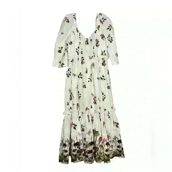 Cara Cara Fairytale Mushroom Border Ivory Bluehill Midi Dress Size 6 - Picture 4 of 15